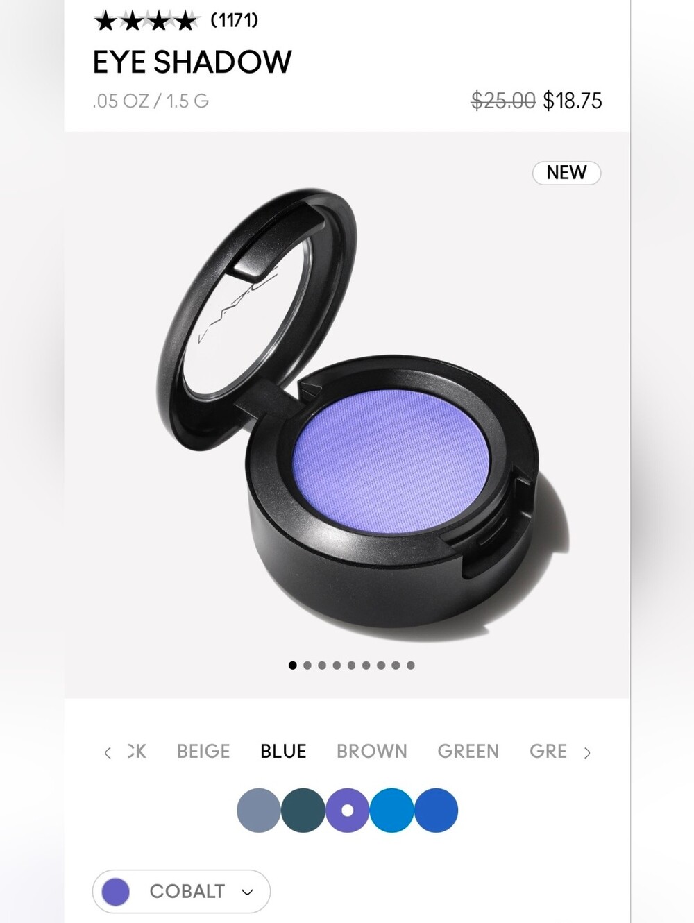 MAC Cobalt Satin Single-Pan Eyeshadow